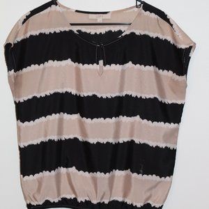 Loft Tan and Black Blouse